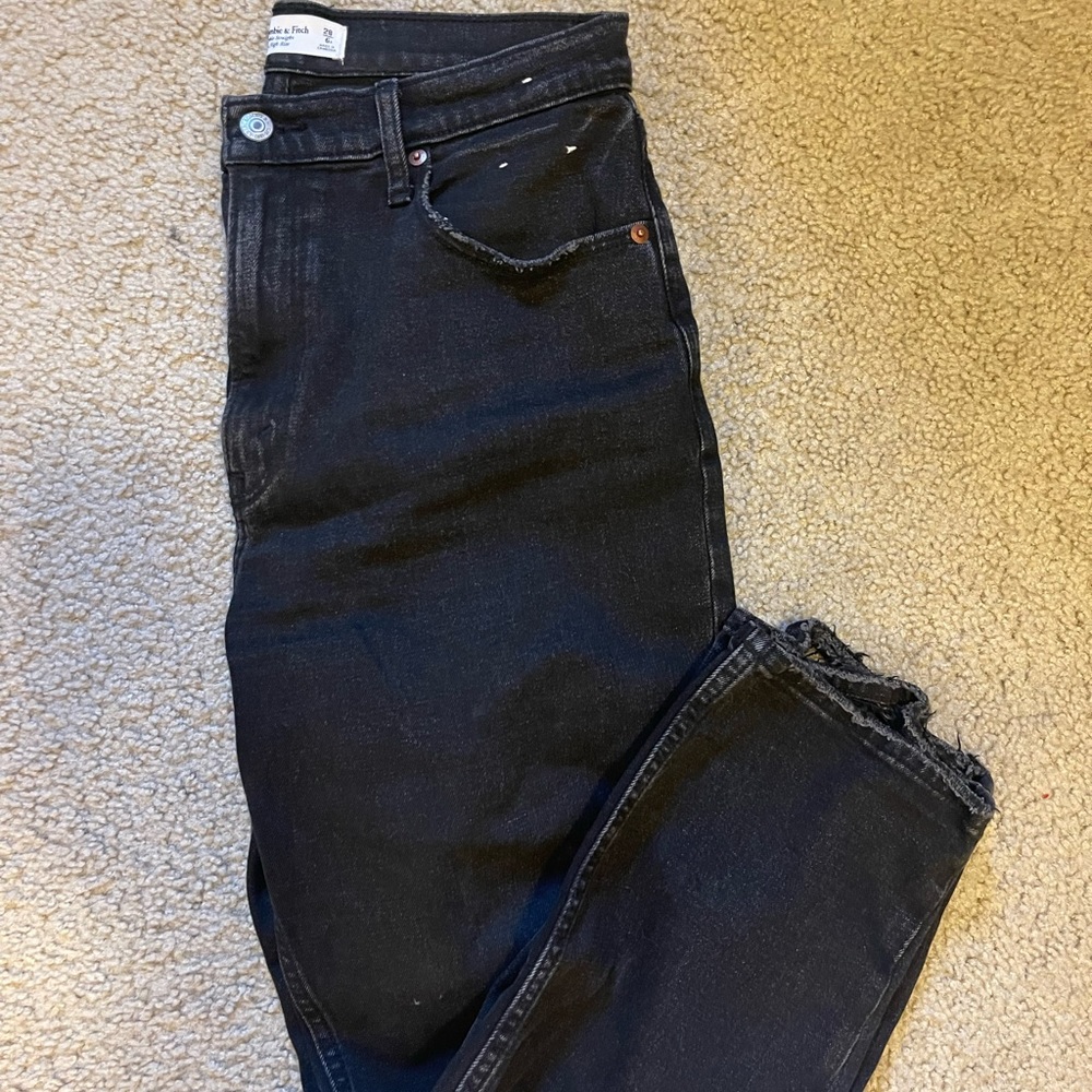 Abercrombie the ankle straight ultra high rise
